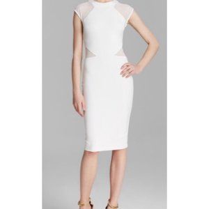 French Connection White Mesh Cutout Dress Size 4